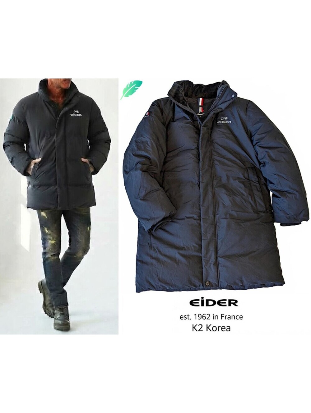 Eider Men Puffer Coat Insulated Black Parka Jacket Size S